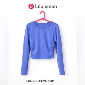 Lululemon Blue Long Sleeve Top | Ruched Sides | Size 4